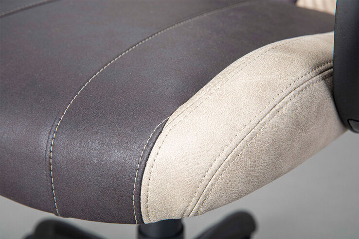 Drehstuhl Luka Schwarz/Beige 65x118-128x65 cm