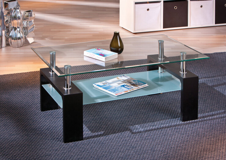 Couchtisch Amelio schwarz MDF 100x45x60 cm