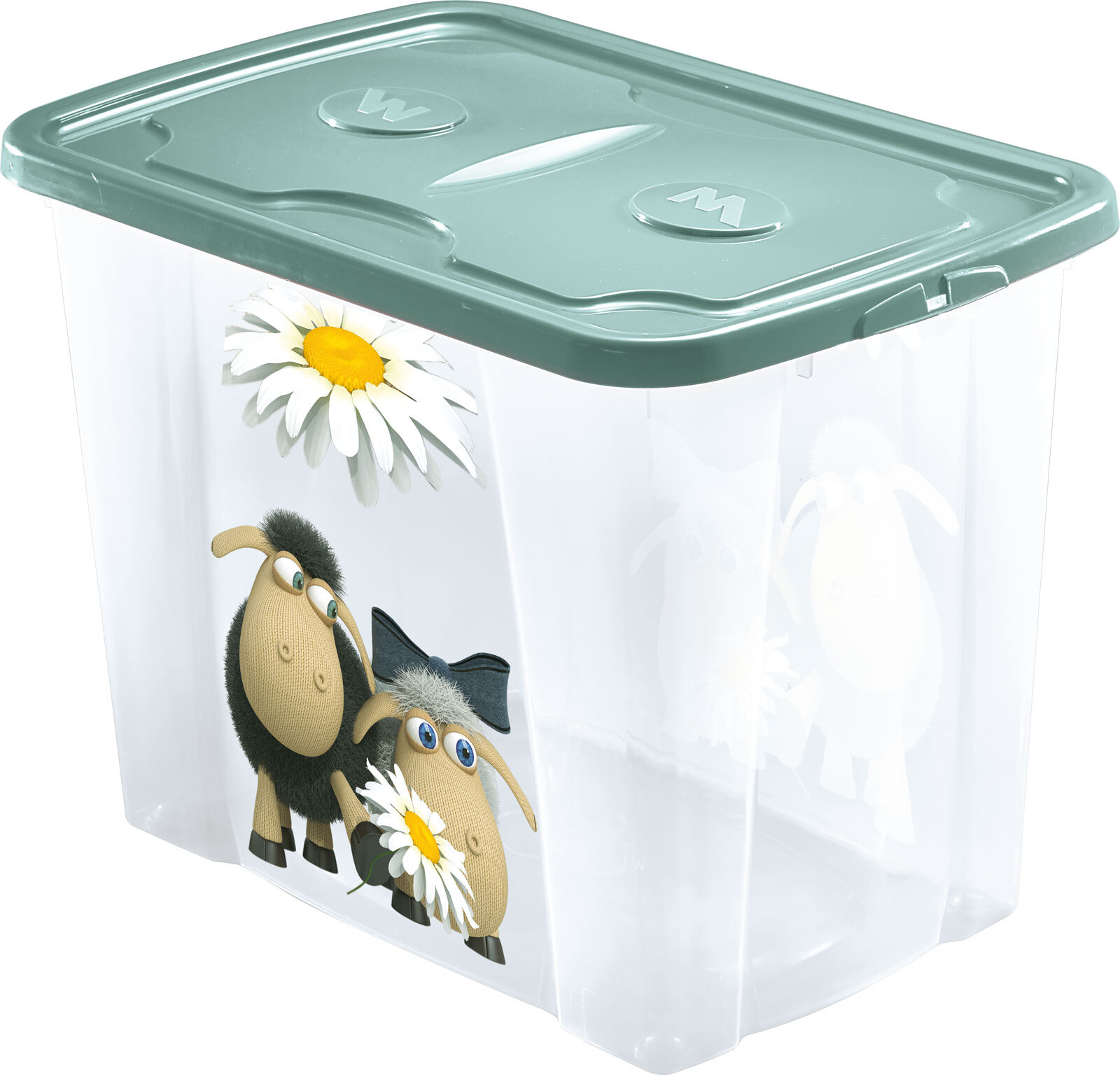 Aufbewahrungsbox Polypropylen Transparent/Mint 64 l 