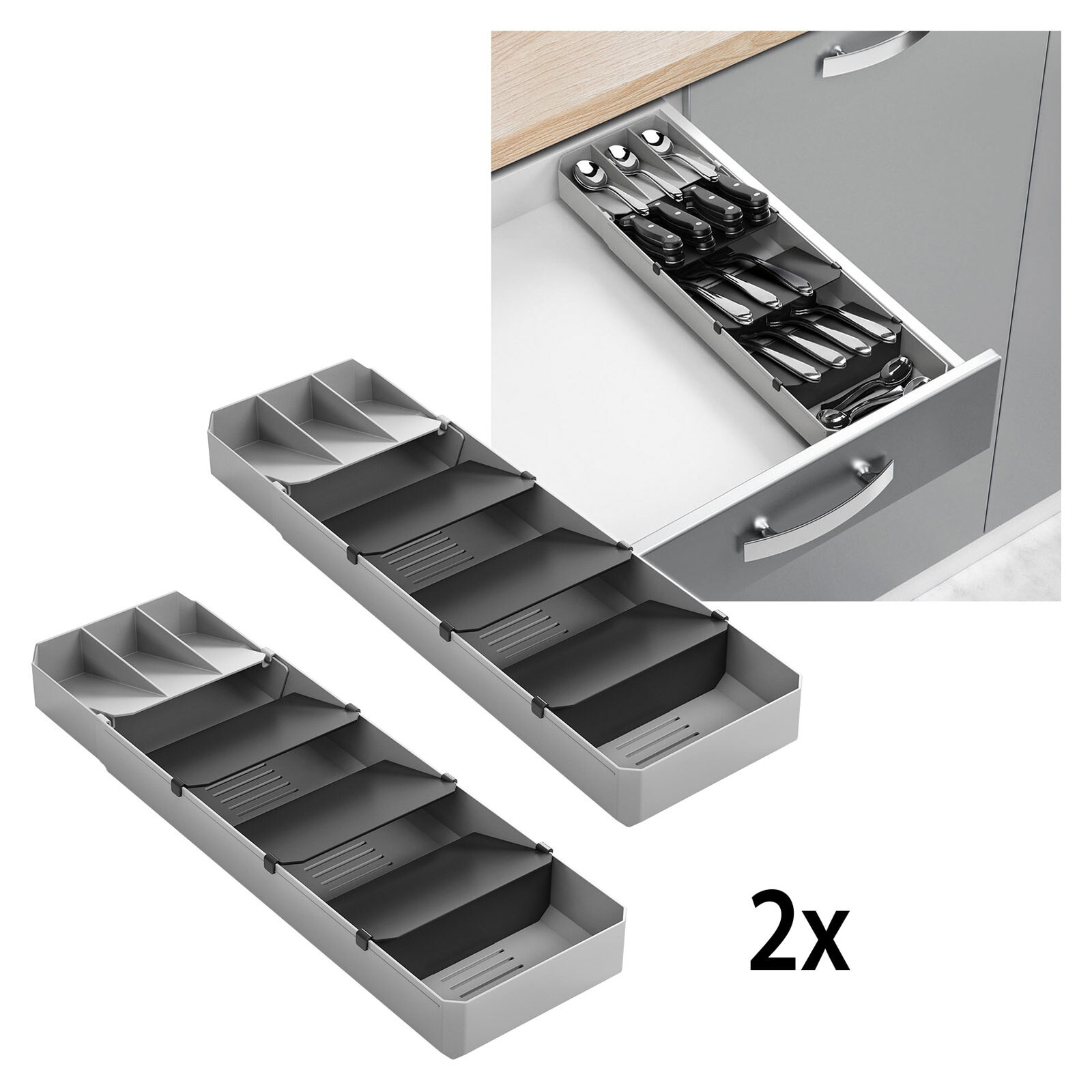 metaltex Besteck-Organizer Uni-Fit 2er Set