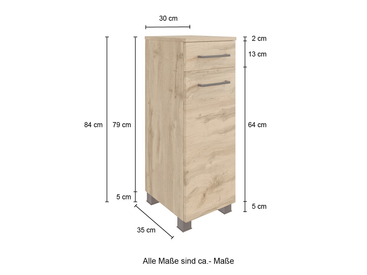 Badkombination Limburg braun B/H/T 90x200x45 cm 