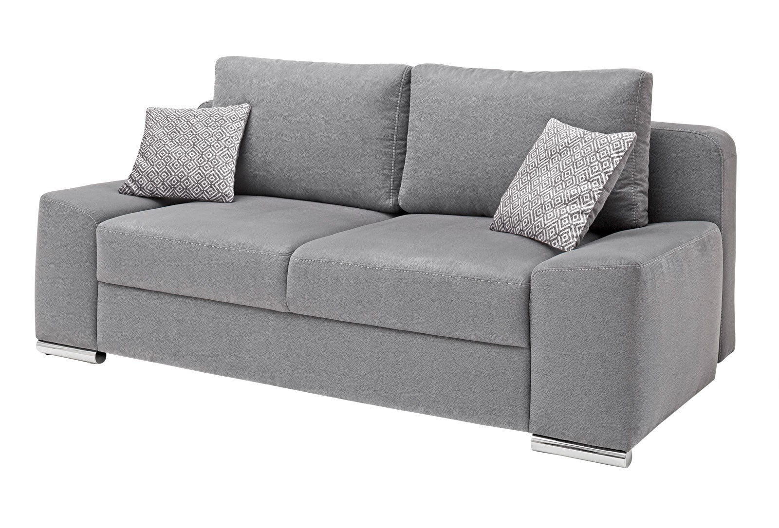 Schlafsofa Kathy de Luxe 207 x 102 cm Stoffbezug Grau