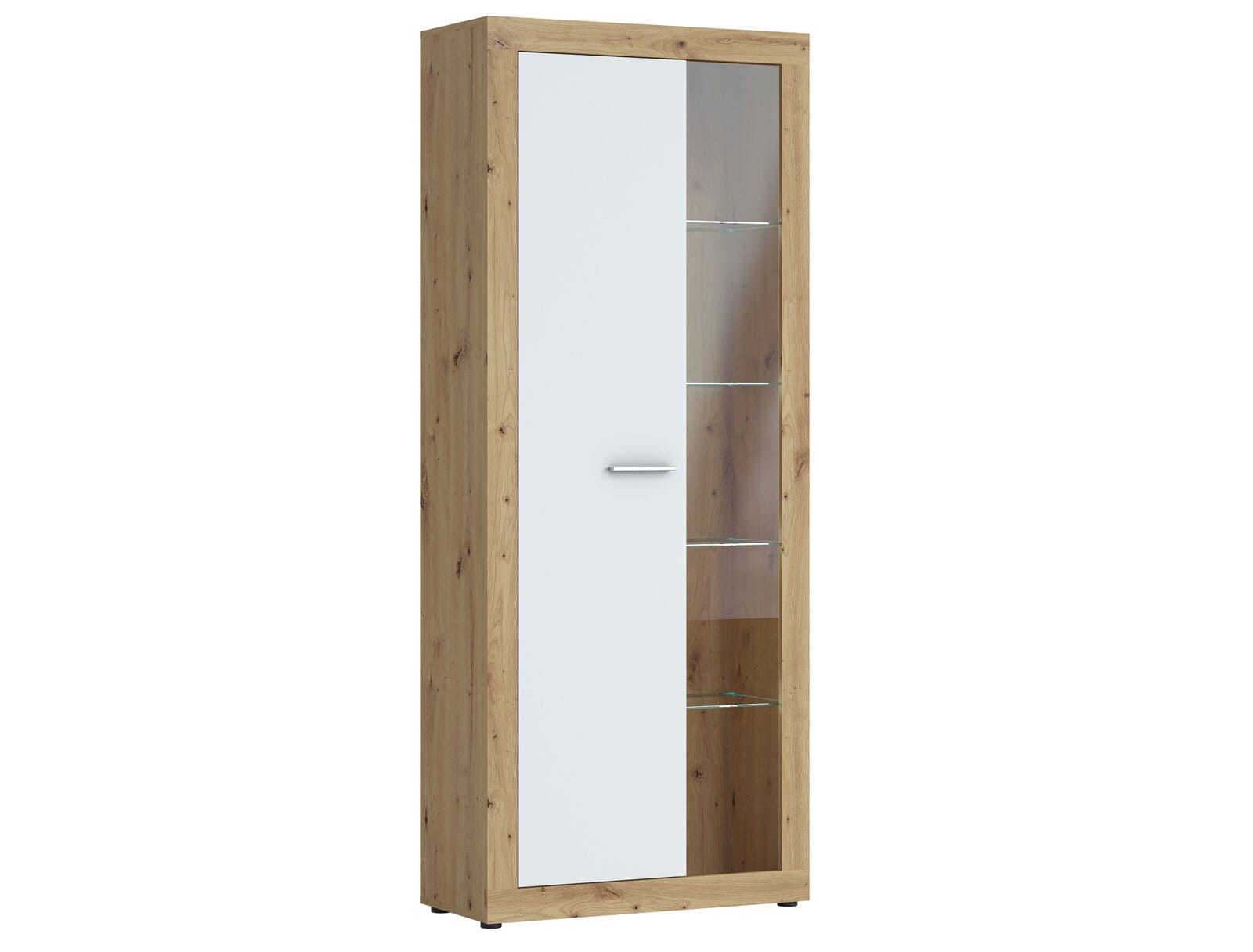 Vitrine Brilon Eiche Artisan-Optik/Weiß 78x192x35 cm