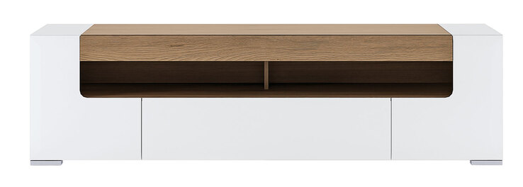 TV-Element Milano Alpinweiß/Weiß Hochglanz/San Remo Eiche dunkel ca. 190 x 52 x 45 cm