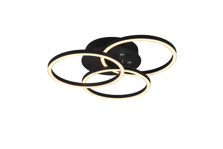 LED Deckenlampe Circle schwarz 43,5cm 9,5cm Fernbedienung dimmbar CCT Metall
