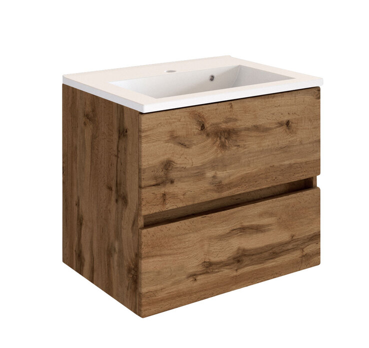 Waschtisch Baabe 60 x 56 cm braun / Wotan Eiche NB matt