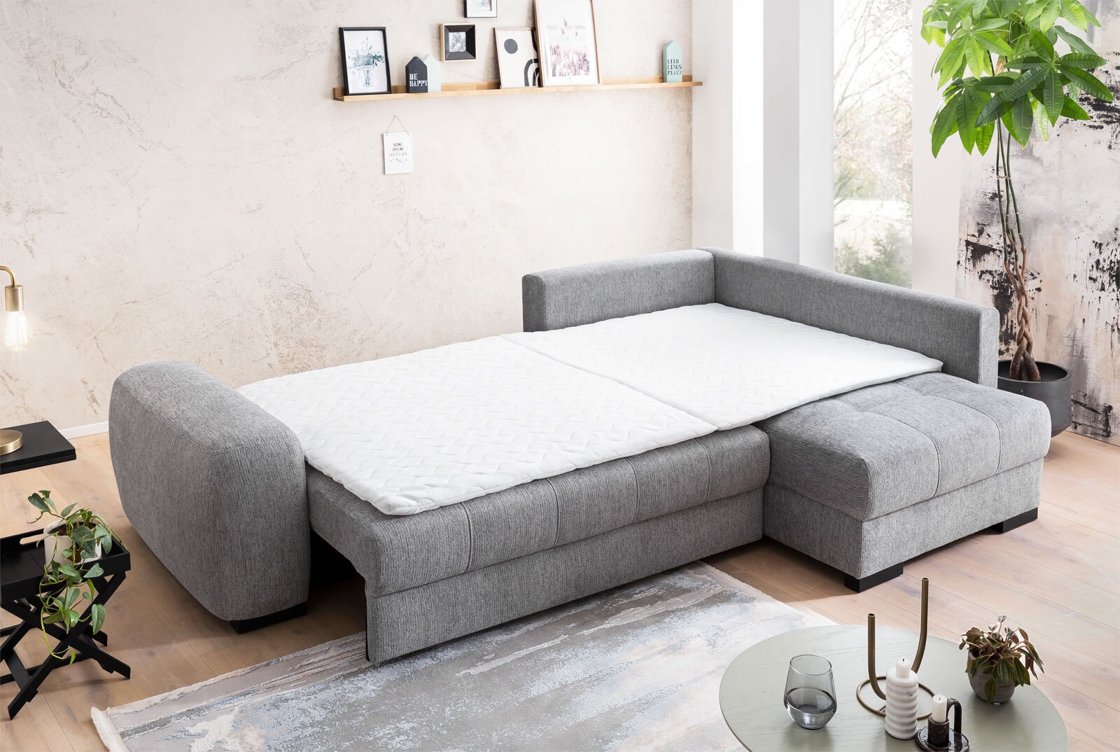 Ecksofa Freddy de Luxe 269 x 179 cm / 179 x 269 cm stone