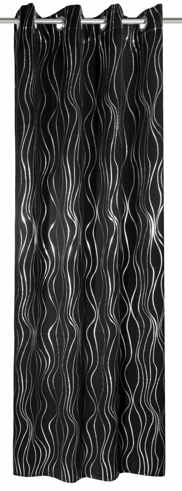 Ösenschal Monaco Schwarz 135 x 245 cm