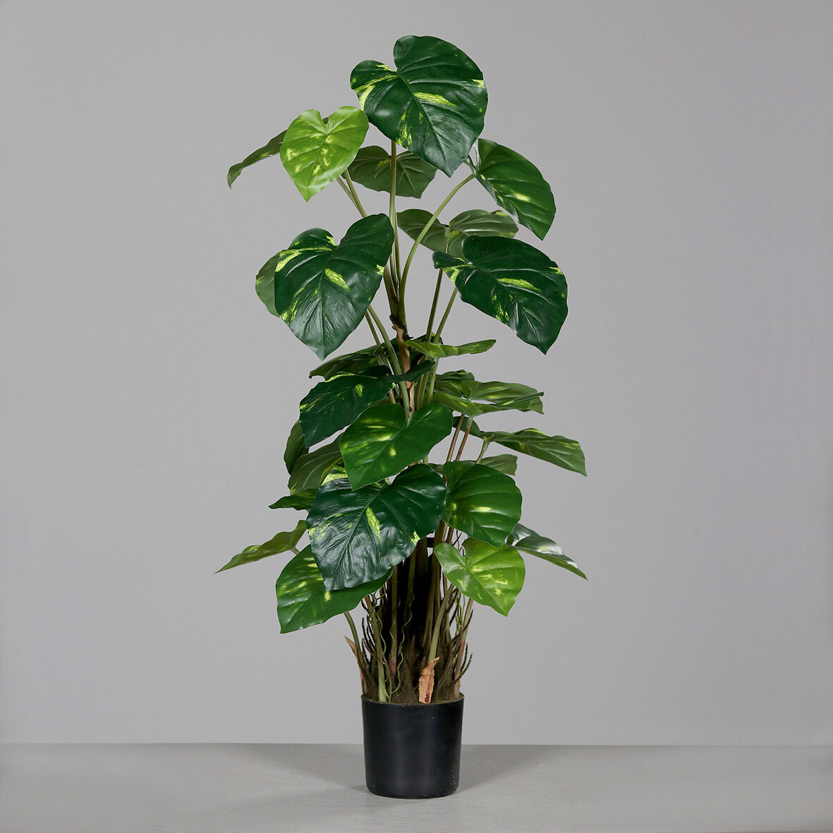 Kunstblume Pothos im schwarzen Topf 82 cm grün