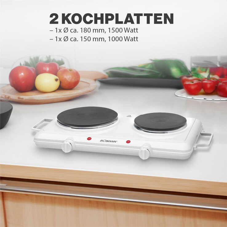 BOMANN Doppelkochplatte DKP 5028 CB weiß