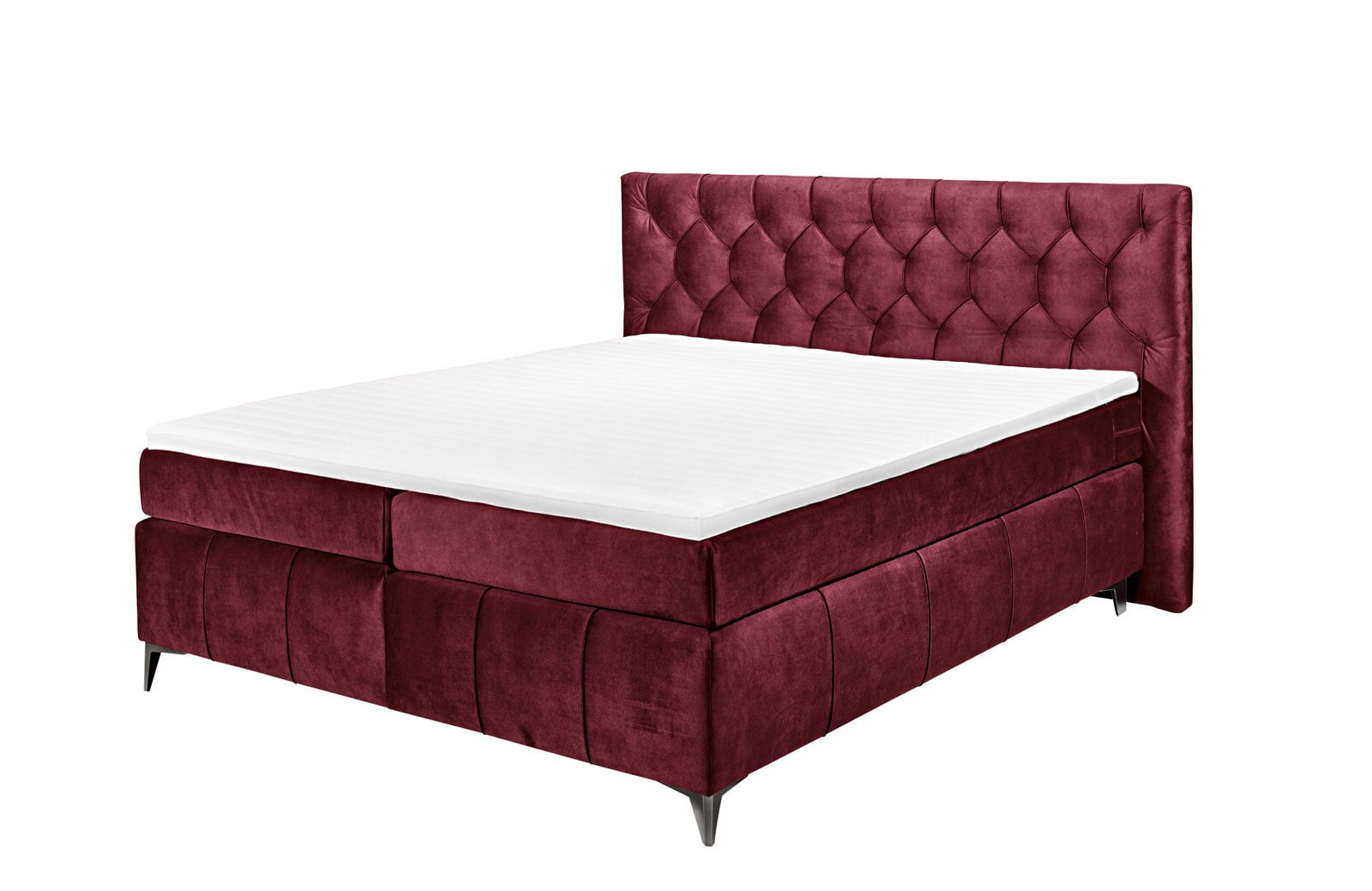 Boxspringbett Pembroke 8, ca. 180 x 200 cm, Burgund  