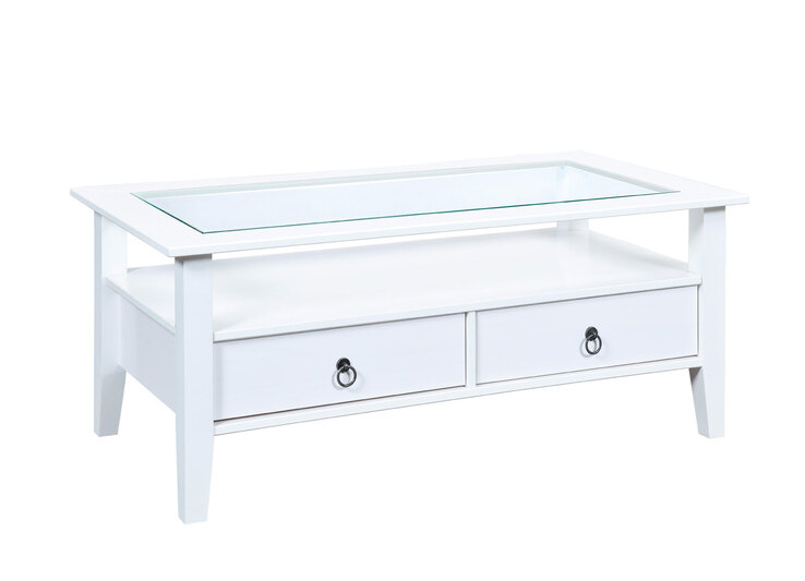 Couchtisch Max Massivholz Kiefer weiß 115 x 45 x 60 cm