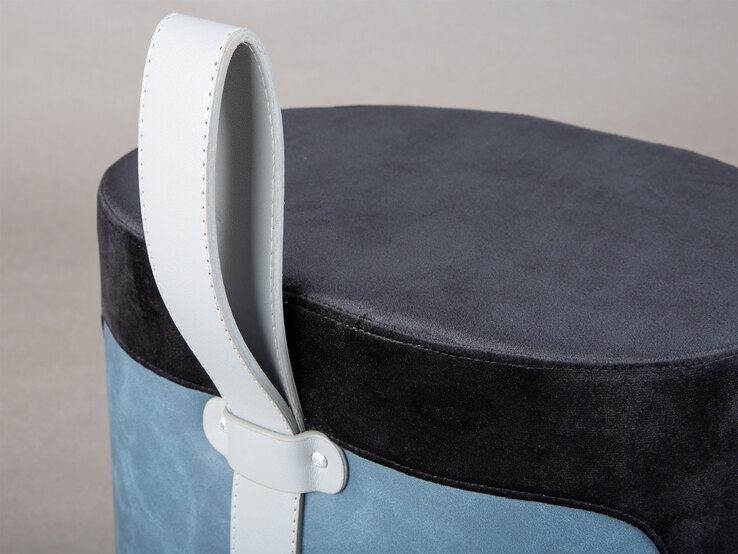 Hocker Milian schwarz/blau 38 x 43 x 32,5 cm
