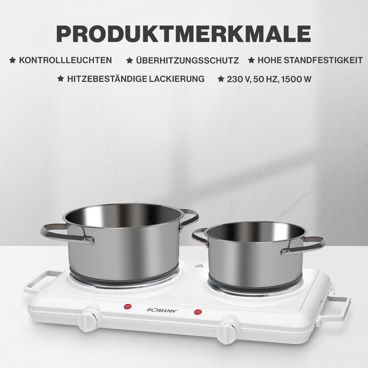 BOMANN Doppelkochplatte DKP 5028 CB weiß