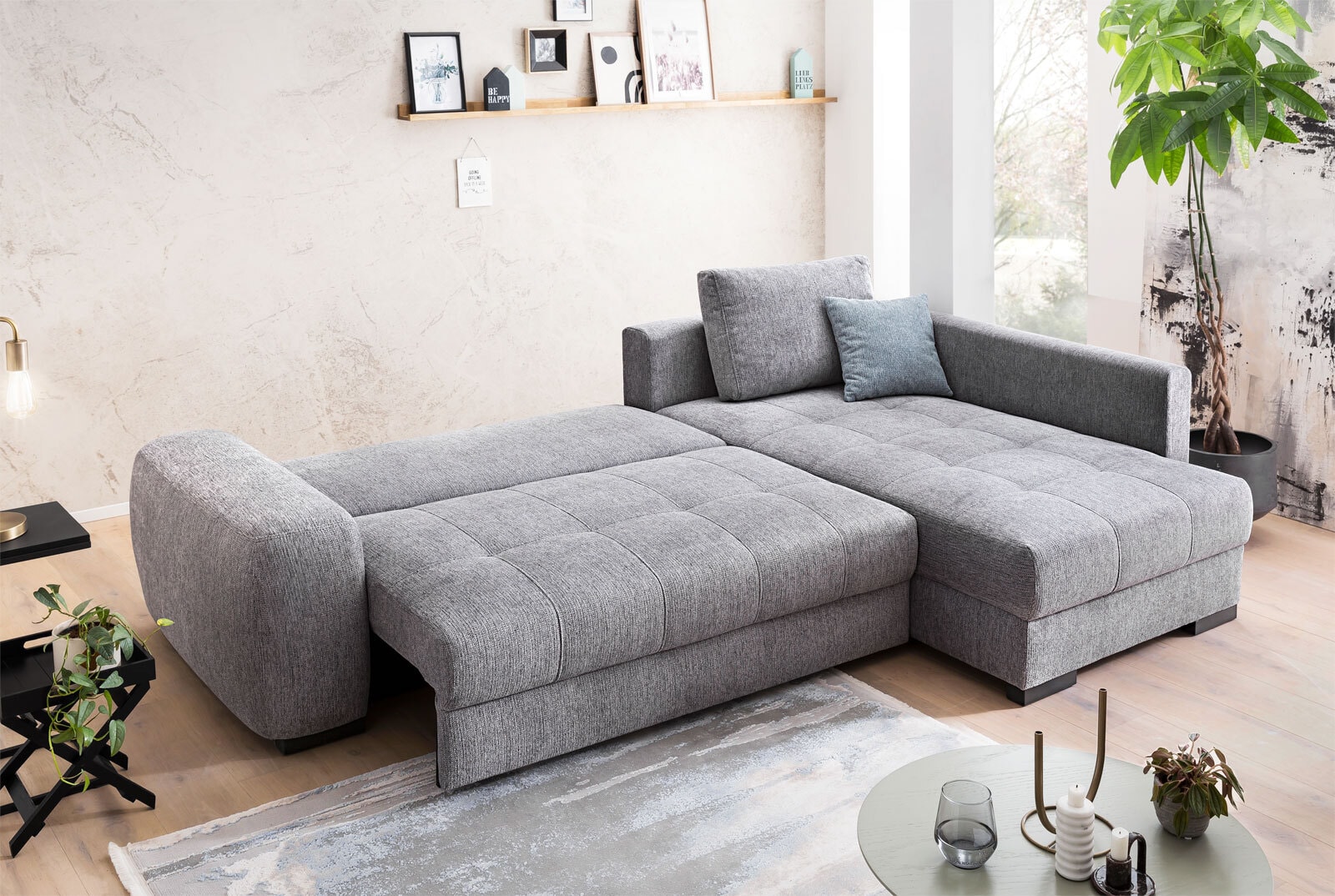 Ecksofa Freddy de Luxe 269 x 179 cm / 179 x 269 cm stone