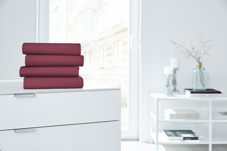 Vario Spannbetttuch Stretch Elasthan-Feinjersey 90 x 200-120 x 220 cm bordeaux