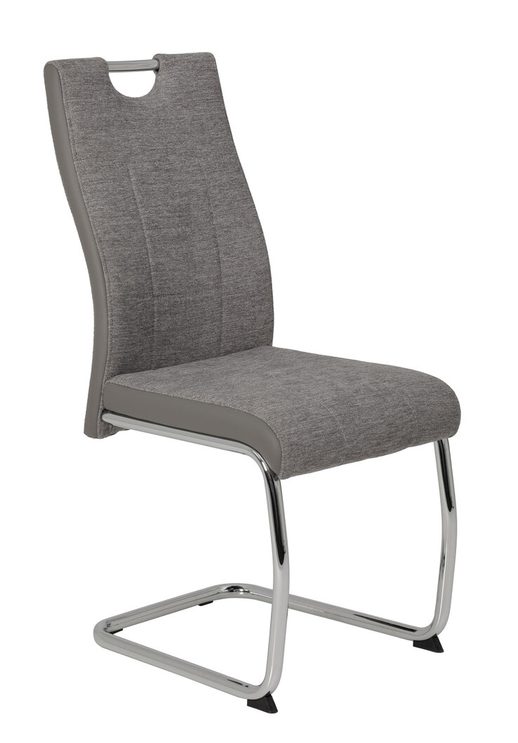 Stuhl ALINA, 2er-Set, mit Steppnähten grau, ca. 59 x 43 x 98 cm