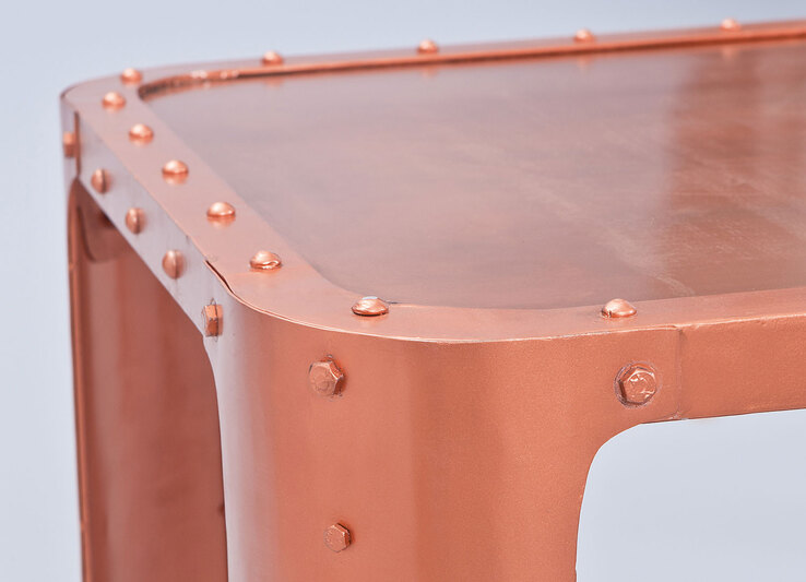 Couchtisch Niklas 110 x 45 cm Metall Kupferfarbig