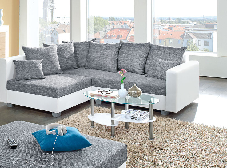 Couchtisch Panty Oval Weiß ca. 90 x 40 x 55 cm 