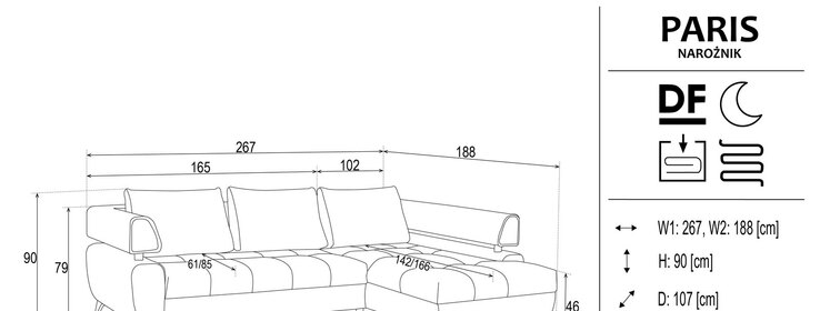 Ecksofa Paris Anthrazit