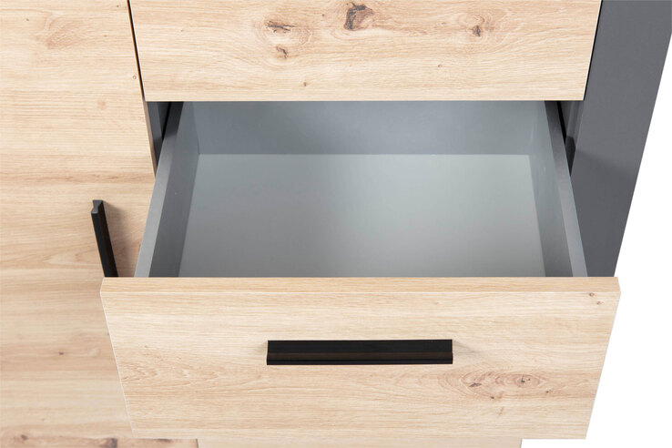 Kommode Roland 1T4S grau/braun 94x86x40 cm