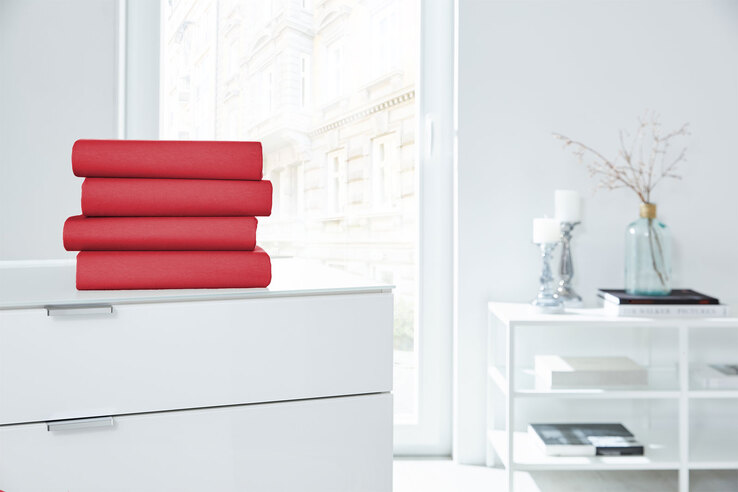 Vario Spannbetttuch Stretch Elasthan-Feinjersey 140 x 200-160 x 220 cm rot
