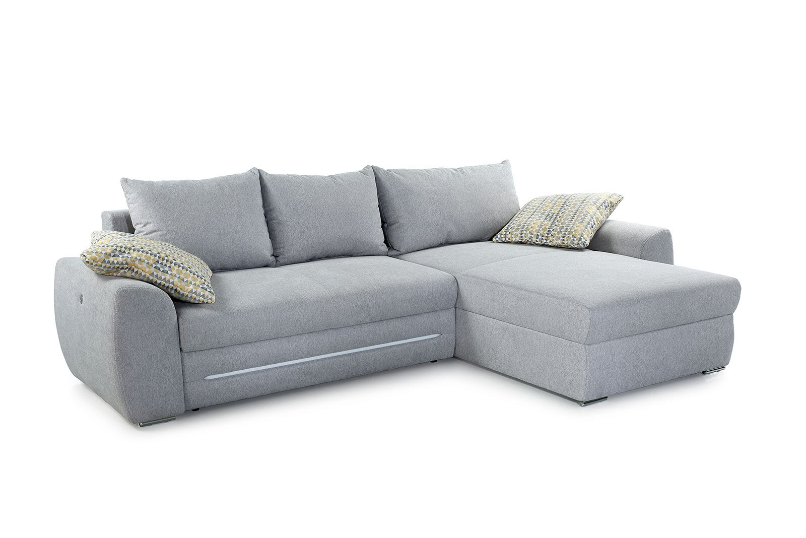 Ecksofa Basel, Stoffbezug grau, Stellmaß 278 x 180 cm