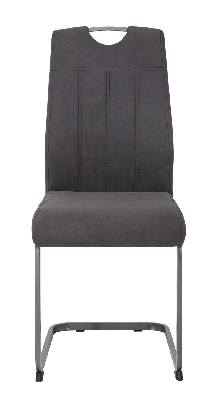 Stuhl Christina 2er-Set Microfaser Vintage Optik Anthrazit 43x98x58 cm