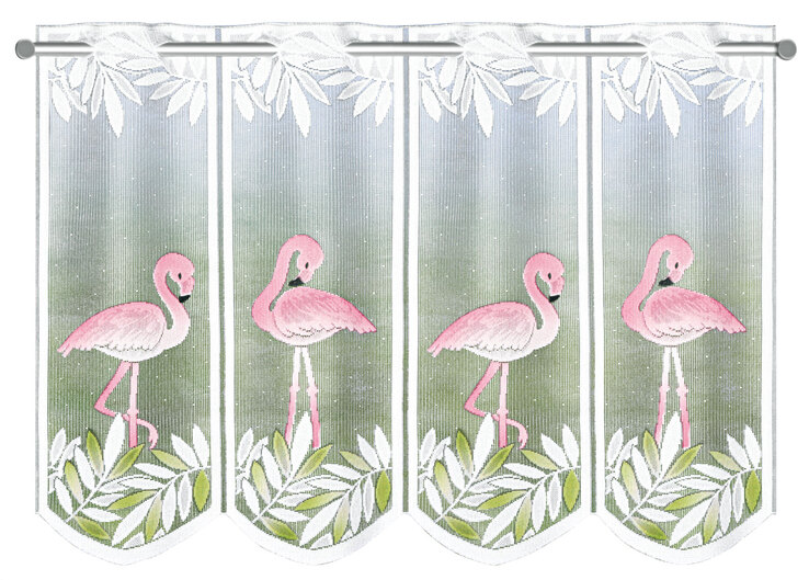 Jacquard-Lamellenpanneaux Vogel weiß/rosa