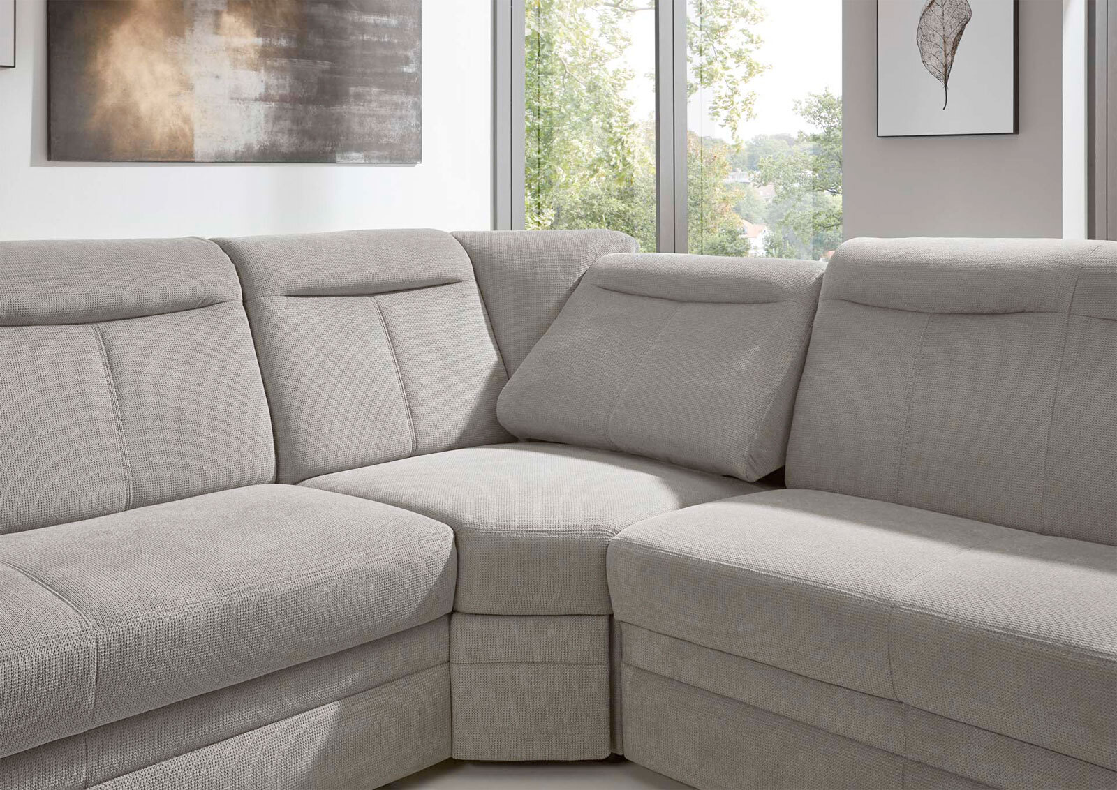 Ecksofa Mecheln Stoffbezug Belle silver 12 