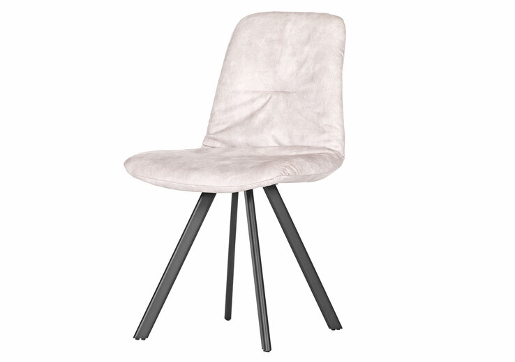 Stuhl Vitoria Bezug Textil beige/Gestell Metall schwarz