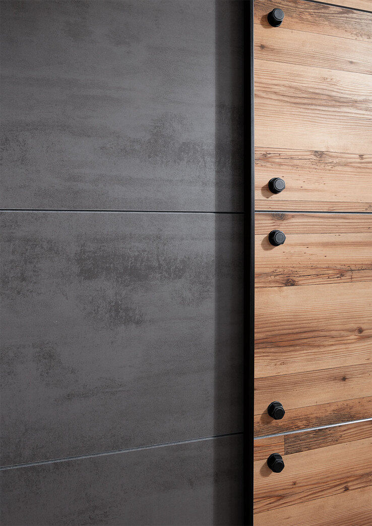 Schwebetürenschrank Dover Braun/Grau 270 x 210 x 60 cm