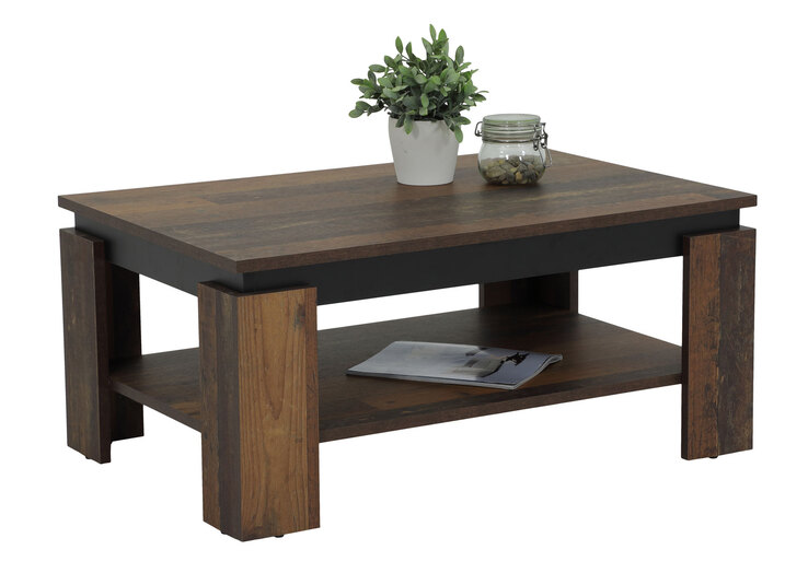 Couchtisch Tim II Old Wood/Schwarz ca. 90 x 41 x 60 cm