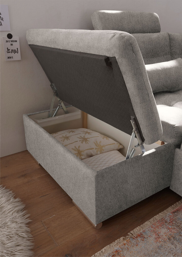 Wohnlandschaft Medan Taupe 324x107x218 cm