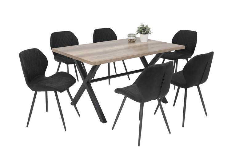 Esszimmerstuhl Aurora 2er Set Schwarz