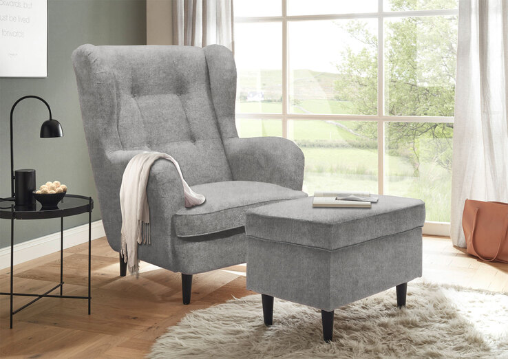 Hocker Olivia 63x43x42 cm schlamm