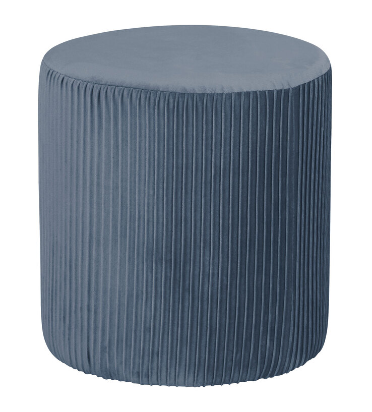 Hocker Kim Durchmesser 34cm Höhe 36cm Samt Blau