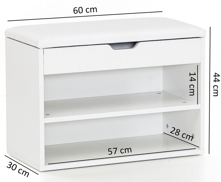 Garderobenbank Sofia 60x44 weiß