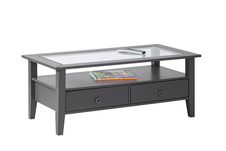 Couchtisch Milo Massivholz Kiefer grau 115 x 45 x 60 cm
