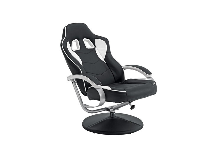 Relaxsessel Formel 1 Kunstleder Schwarz/Weiß