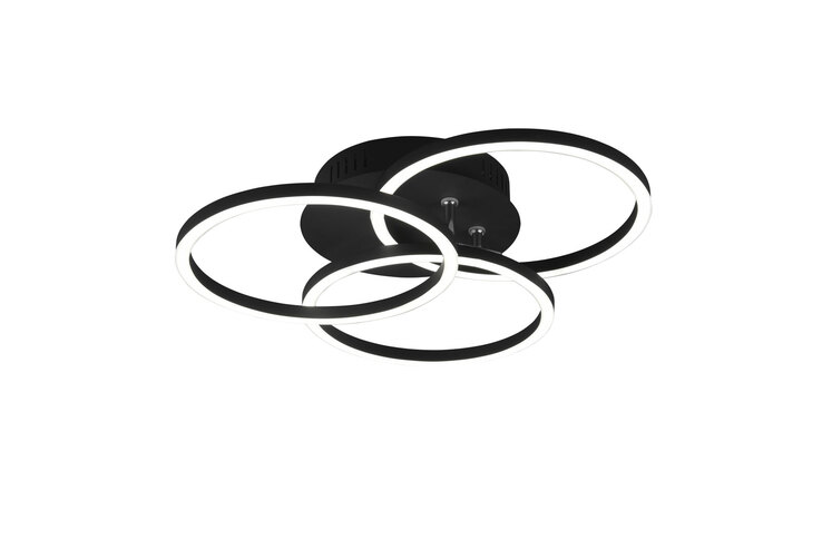 LED Deckenlampe Circle schwarz 43,5cm 9,5cm Fernbedienung dimmbar CCT Metall
