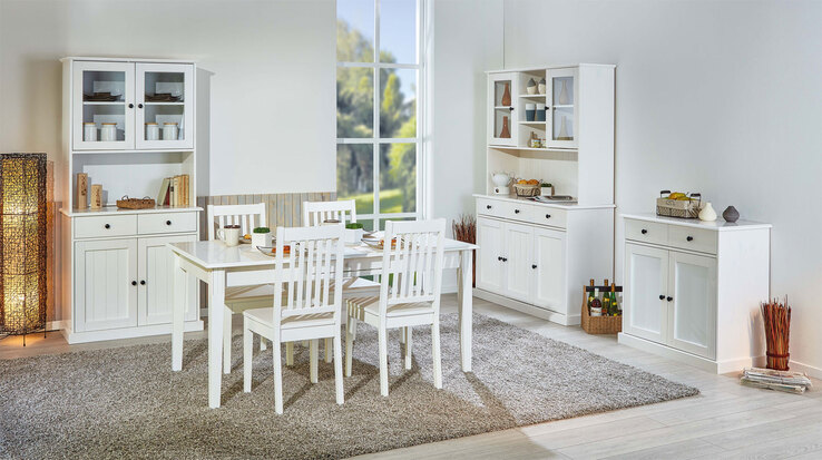 Buffet Jacob 56.1 Kiefer massiv weiß lackiert 131 x 191 x 45 cm