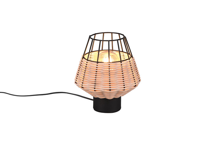 Tischleuchte Borka 20x17,5 cm Metall/Rattan