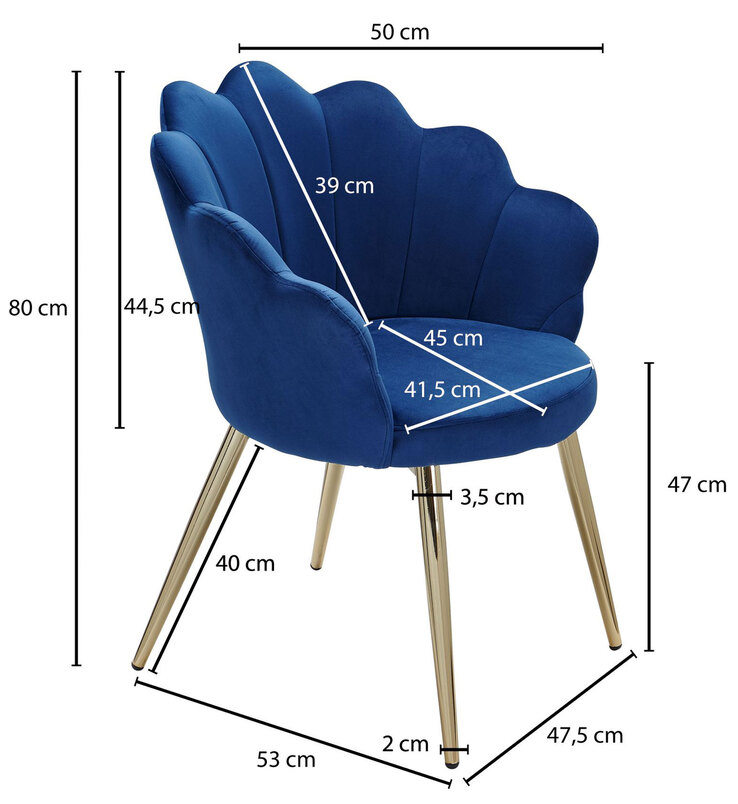 Sessel Tulpe Samt blau