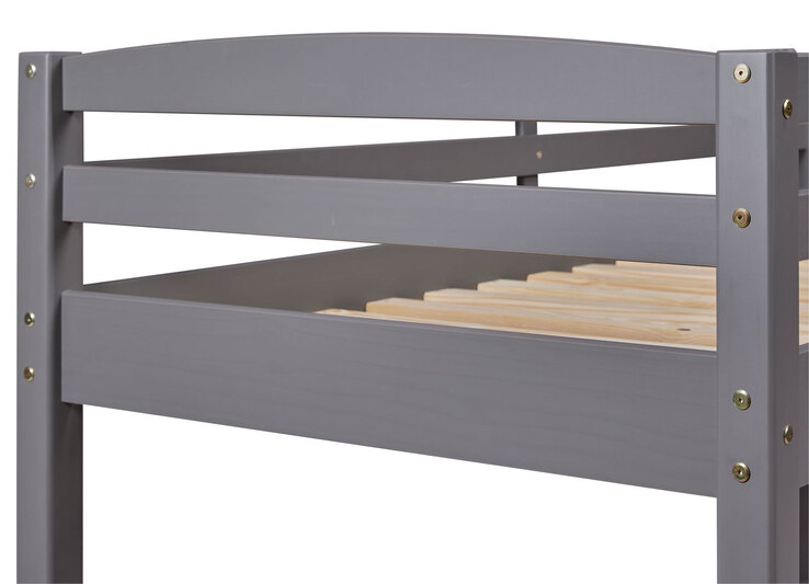 Etagenbett Neo 90 x 200 cm Kiefer massiv grau lackiert