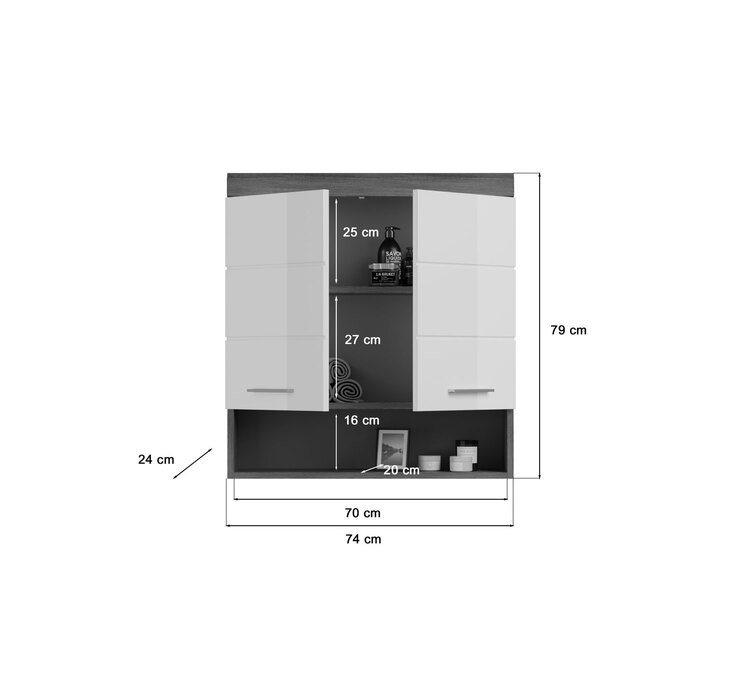 Wandschrank Scout 74x79x18 cm