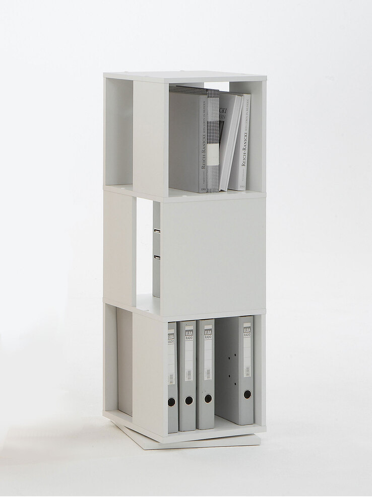 Drehregal Tower Weiß 34 x 108 x 34 cm