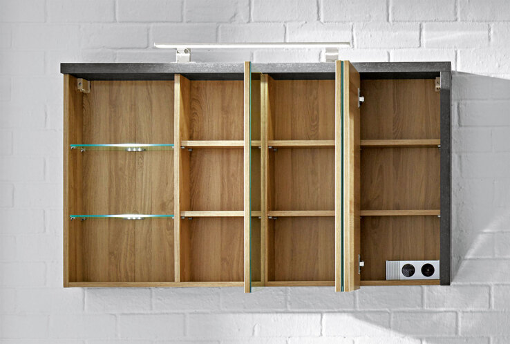 Spiegelschrank Bay Braun 123x71x18 cm