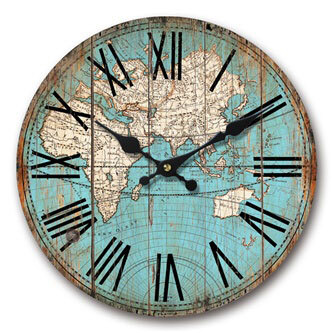 Wanduhr Welt MDF