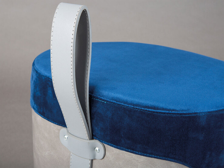 Hocker Milian blau/grau 38 x 43 x 32,5 cm